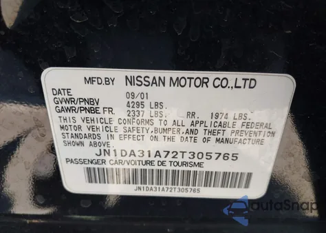 2002 Nissan Maxima Se z USA, uszkodzony, nr VIN JN1DA31A72T305765